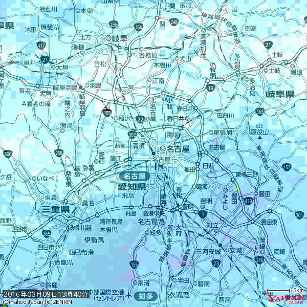 名古屋の天気(雨) 降水強度: 3.38(mm/h) 2016年03月09日 13時40分の雨雲 #雨雲bot #bot 名古屋の天気(雨) 降水強度: 3.38(mm/h) 2016年03月09日 13時40分の雨雲 #雨雲bot #bot