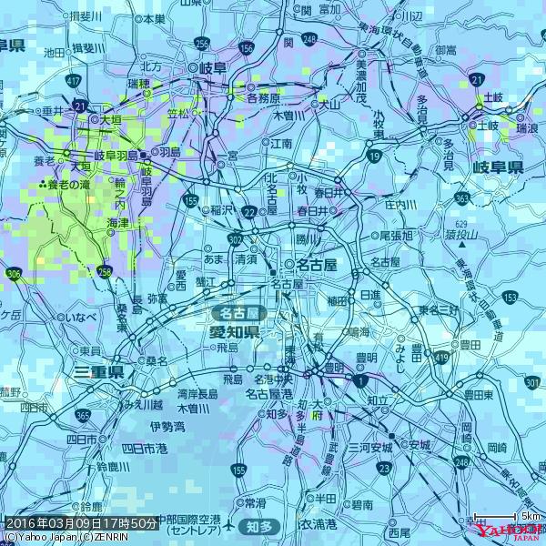 名古屋の天気(雨) 降水強度: 3.63(mm/h) 2016年03月09日 17時50分の雨雲 #雨雲bot #bot 名古屋の天気(雨) 降水強度: 3.63(mm/h) 2016年03月09日 17時50分の雨雲 #雨雲bot #bot