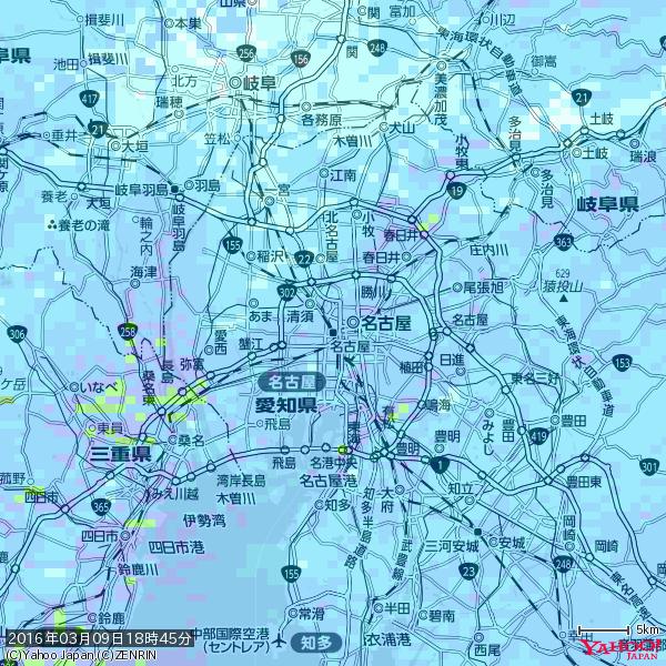 名古屋の天気(雨) 降水強度: 6.75(mm/h) 2016年03月09日 18時45分の雨雲 #雨雲bot #bot 名古屋の天気(雨) 降水強度: 6.75(mm/h) 2016年03月09日 18時45分の雨雲 #雨雲bot #bot