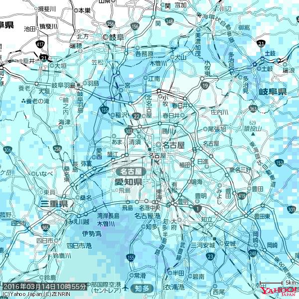 名古屋の天気(雨) 降水強度: 1.45(mm/h) 2016年03月14日 10時55分の雨雲 #雨雲bot #bot 名古屋の天気(雨) 降水強度: 1.45(mm/h) 2016年03月14日 10時55分の雨雲 #雨雲bot #bot