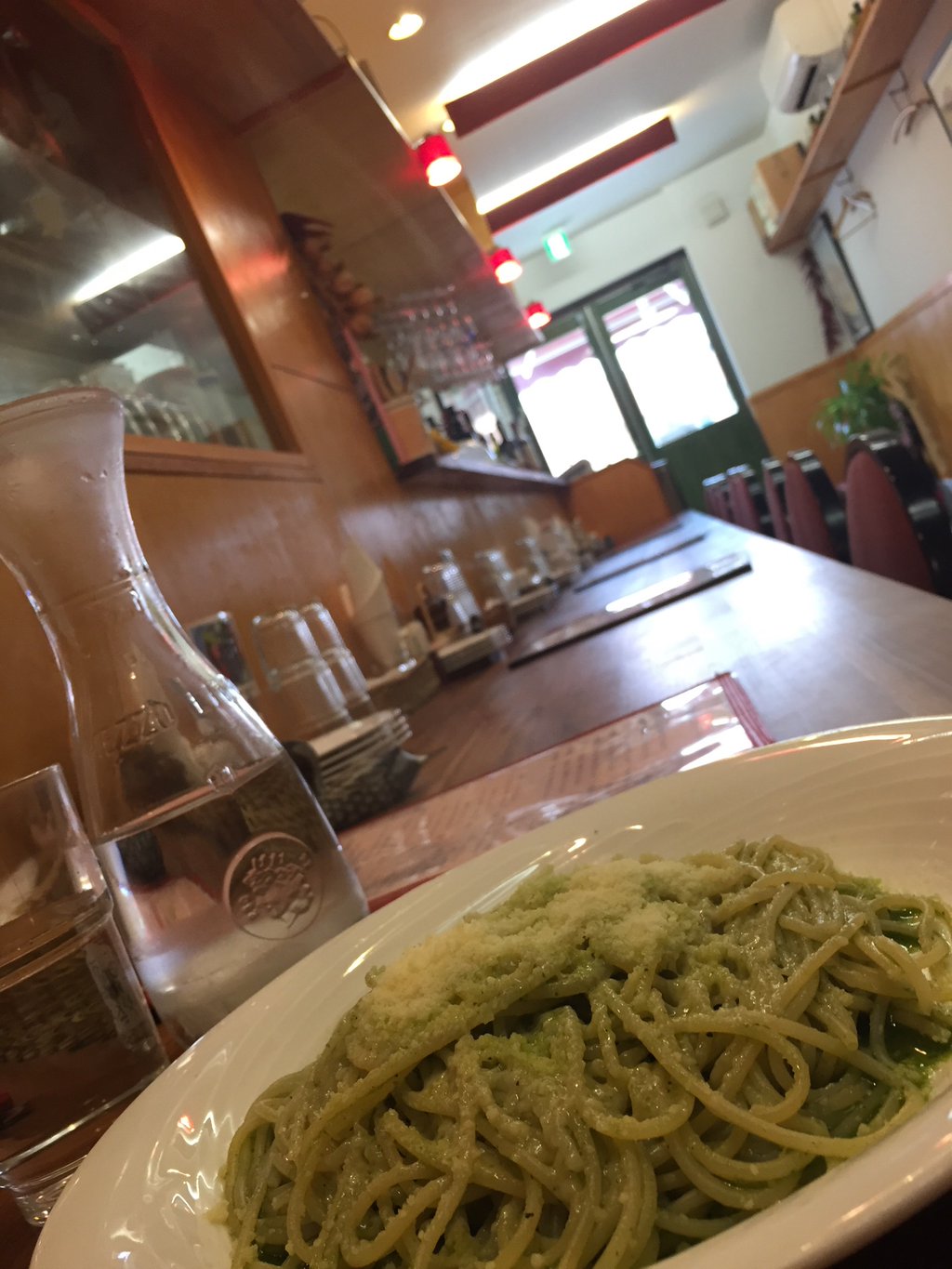 ジェノベーゼ スパゲッティ con pesto Genovese (@ ペペロンチーノ) ジェノベーゼ スパゲッティ con pesto Genovese (@ ペペロンチーノ)
