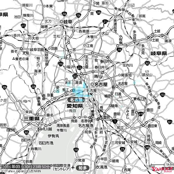 名古屋の天気(雨) 降水強度: 0.55(mm/h) 2016年03月30日 23時50分の雨雲 #雨雲bot #bot 名古屋の天気(雨) 降水強度: 0.55(mm/h) 2016年03月30日 23時50分の雨雲 #雨雲bot #bot