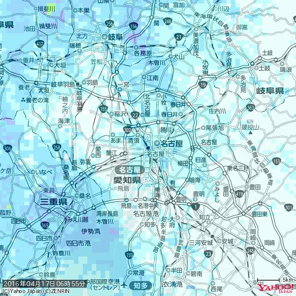 名古屋の天気(雨) 降水強度: 4.38(mm/h) 2016年04月17日 06時55分の雨雲 #雨雲bot #bot 名古屋の天気(雨) 降水強度: 4.38(mm/h) 2016年04月17日 06時55分の雨雲 #雨雲bot #bot