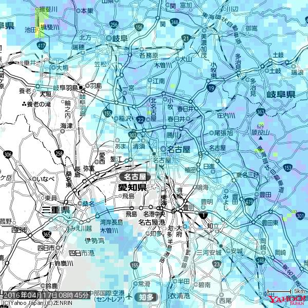 名古屋の天気(雨) 降水強度: 1.35(mm/h) 2016年04月17日 08時45分の雨雲 #雨雲bot #bot 名古屋の天気(雨) 降水強度: 1.35(mm/h) 2016年04月17日 08時45分の雨雲 #雨雲bot #bot