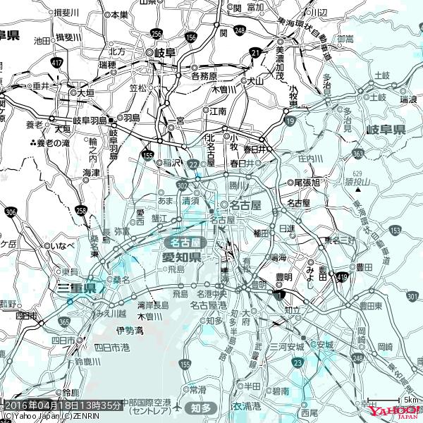 名古屋の天気(雨) 降水強度: 0.95(mm/h) 2016年04月18日 13時35分の雨雲 #雨雲bot #bot 名古屋の天気(雨) 降水強度: 0.95(mm/h) 2016年04月18日 13時35分の雨雲 #雨雲bot #bot