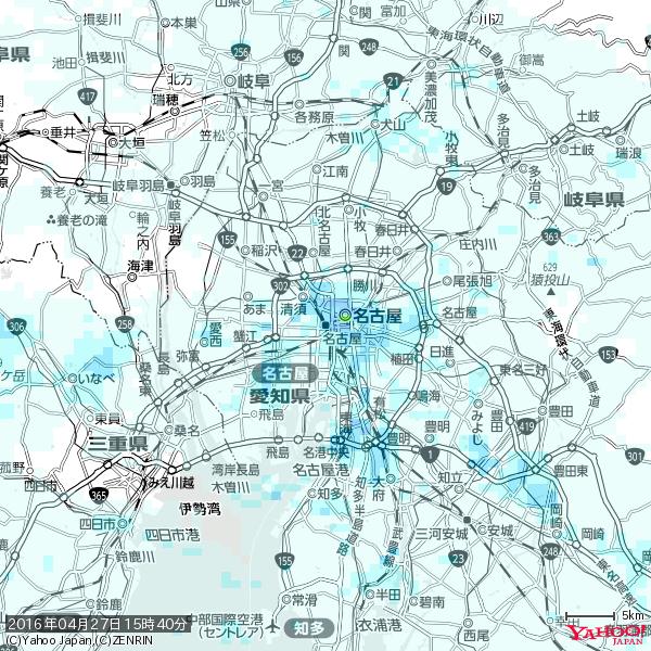 名古屋の天気(雨) 降水強度: 3.38(mm/h) 2016年04月27日 15時40分の雨雲 #雨雲bot #bot 名古屋の天気(雨) 降水強度: 3.38(mm/h) 2016年04月27日 15時40分の雨雲 #雨雲bot #bot