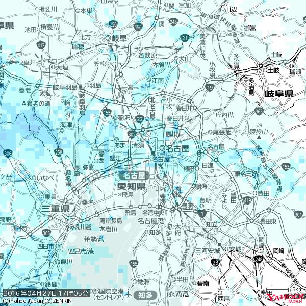 名古屋の天気(雨) 降水強度: 1.85(mm/h) 2016年04月27日 17時05分の雨雲 #雨雲bot #bot 名古屋の天気(雨) 降水強度: 1.85(mm/h) 2016年04月27日 17時05分の雨雲 #雨雲bot #bot