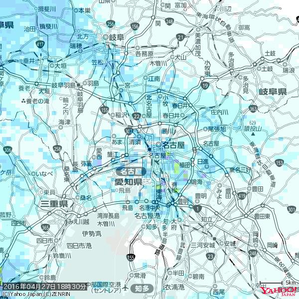 名古屋の天気(雨) 降水強度: 4.88(mm/h) 2016年04月27日 18時30分の雨雲 #雨雲bot #bot 名古屋の天気(雨) 降水強度: 4.88(mm/h) 2016年04月27日 18時30分の雨雲 #雨雲bot #bot