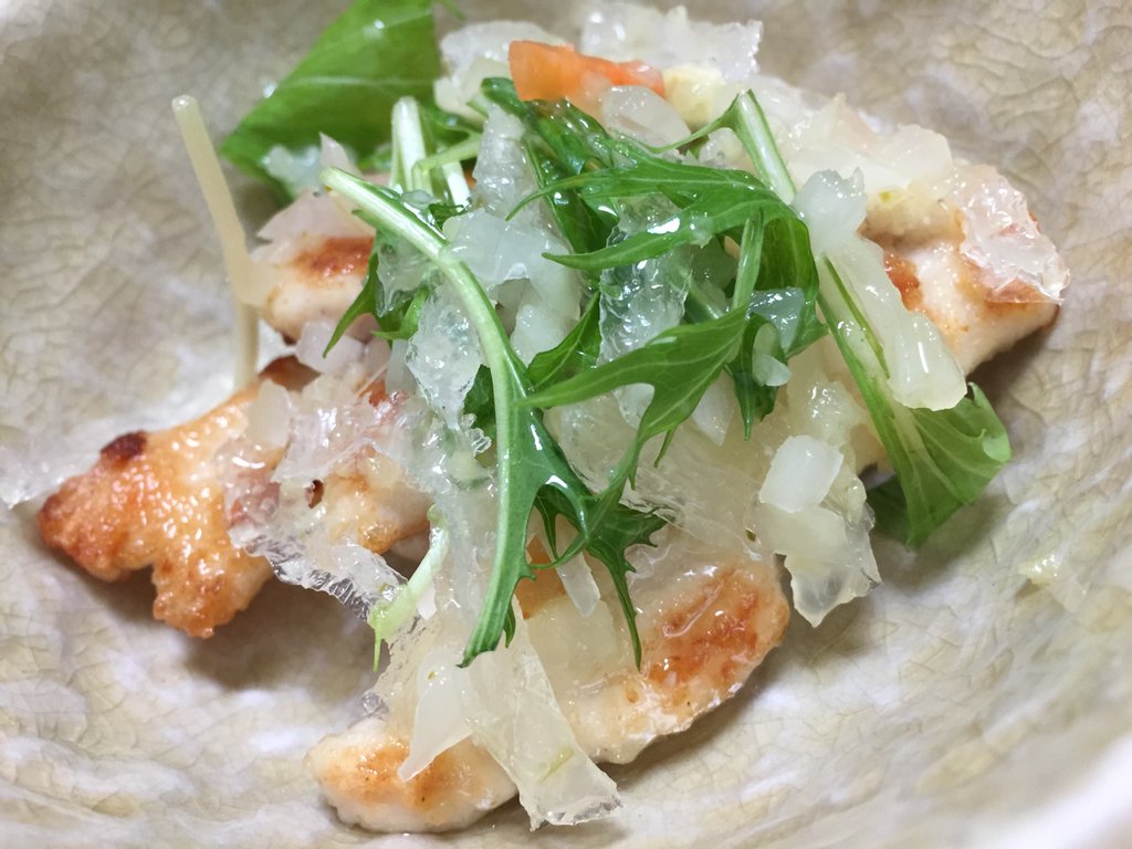 鶏と野菜の玉ねぎソースかけ。 鶏と野菜の玉ねぎソースかけ。