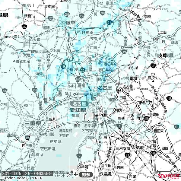 名古屋の天気(雨) 降水強度: 1.85(mm/h) 2016年05月25日 05時55分の雨雲 #雨雲bot #bot 名古屋の天気(雨) 降水強度: 1.85(mm/h) 2016年05月25日 05時55分の雨雲 #雨雲bot #bot