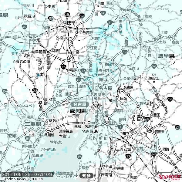 名古屋の天気(雨) 降水強度: 0.65(mm/h) 2016年05月25日 07時10分の雨雲 #雨雲bot #bot 名古屋の天気(雨) 降水強度: 0.65(mm/h) 2016年05月25日 07時10分の雨雲 #雨雲bot #bot