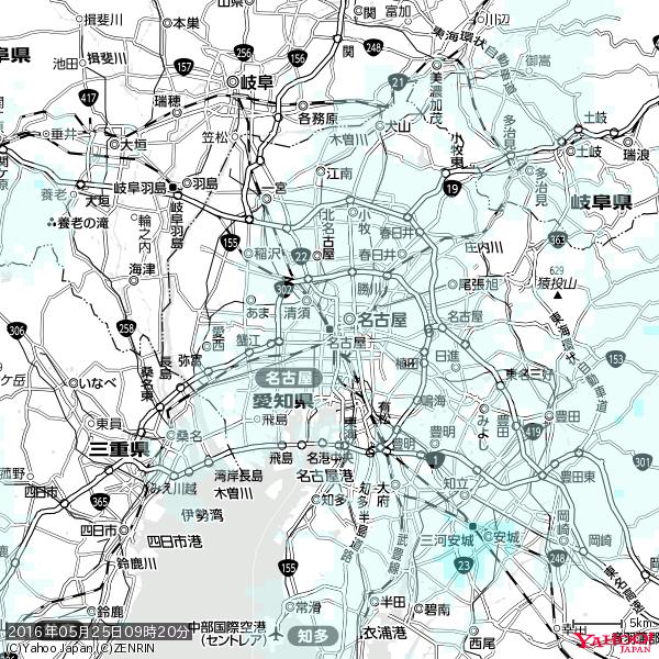名古屋の天気(雨) 降水強度: 0.75(mm/h) 2016年05月25日 09時20分の雨雲 #雨雲bot #bot 名古屋の天気(雨) 降水強度: 0.75(mm/h) 2016年05月25日 09時20分の雨雲 #雨雲bot #bot