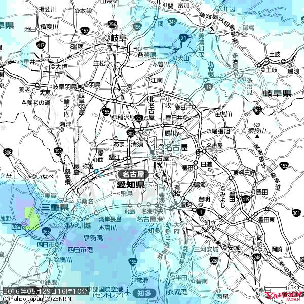 名古屋の天気(雨) 降水強度: 0.55(mm/h) 2016年05月29日 16時10分の雨雲 #雨雲bot #bot 名古屋の天気(雨) 降水強度: 0.55(mm/h) 2016年05月29日 16時10分の雨雲 #雨雲bot #bot