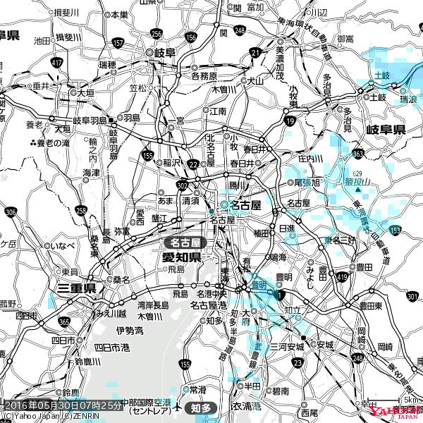 名古屋の天気(雨) 降水強度: 1.45(mm/h) 2016年05月30日 07時25分の雨雲 #雨雲bot #bot 名古屋の天気(雨) 降水強度: 1.45(mm/h) 2016年05月30日 07時25分の雨雲 #雨雲bot #bot