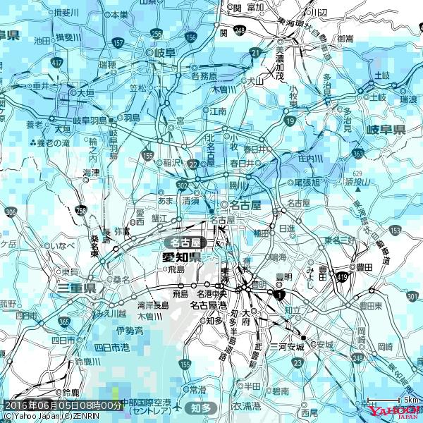 名古屋の天気(雨) 降水強度: 2.38(mm/h) 2016年06月05日 08時00分の雨雲 #雨雲bot #bot 名古屋の天気(雨) 降水強度: 2.38(mm/h) 2016年06月05日 08時00分の雨雲 #雨雲bot #bot