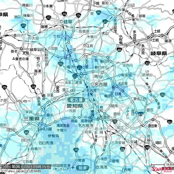 名古屋の天気(雨) 降水強度: 2.88(mm/h) 2016年06月05日 09時35分の雨雲 #雨雲bot #bot 名古屋の天気(雨) 降水強度: 2.88(mm/h) 2016年06月05日 09時35分の雨雲 #雨雲bot #bot