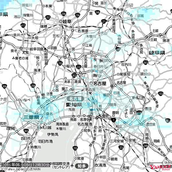 名古屋の天気(雨) 降水強度: 0.75(mm/h) 2016年06月05日 12時30分の雨雲 #雨雲bot #bot 名古屋の天気(雨) 降水強度: 0.75(mm/h) 2016年06月05日 12時30分の雨雲 #雨雲bot #bot