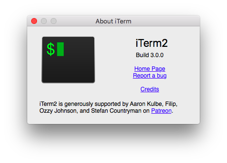 アップデートして起動しなくなった iTerm 2 Build 3.0.0 は、 Mac を再起動すると使えるようになる φ(・ω・ )メモメモ アップデートして起動しなくなった iTerm 2 Build 3.0.0 は、 Mac を再起動すると使えるようになる φ(・ω・ )メモメモ