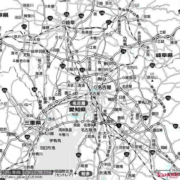名古屋の天気(雨) 降水強度: 0.55(mm/h) 2016年06月09日 07時20分の雨雲 #雨雲bot #bot 名古屋の天気(雨) 降水強度: 0.55(mm/h) 2016年06月09日 07時20分の雨雲 #雨雲bot #bot