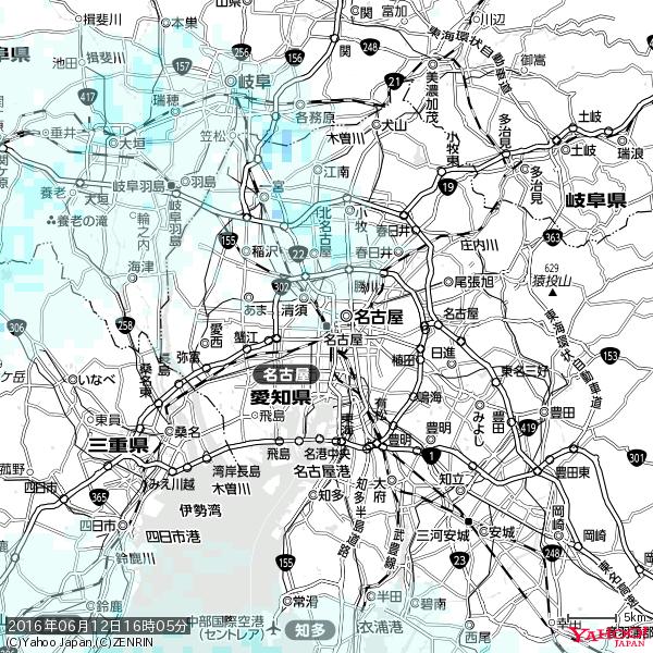 名古屋の天気(雨) 降水強度: 0.45(mm/h) 2016年06月12日 16時05分の雨雲 #雨雲bot #bot 名古屋の天気(雨) 降水強度: 0.45(mm/h) 2016年06月12日 16時05分の雨雲 #雨雲bot #bot