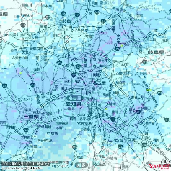 名古屋の天気(雨) 降水強度: 4.38(mm/h) 2016年06月16日 11時40分の雨雲 #雨雲bot #bot 名古屋の天気(雨) 降水強度: 4.38(mm/h) 2016年06月16日 11時40分の雨雲 #雨雲bot #bot