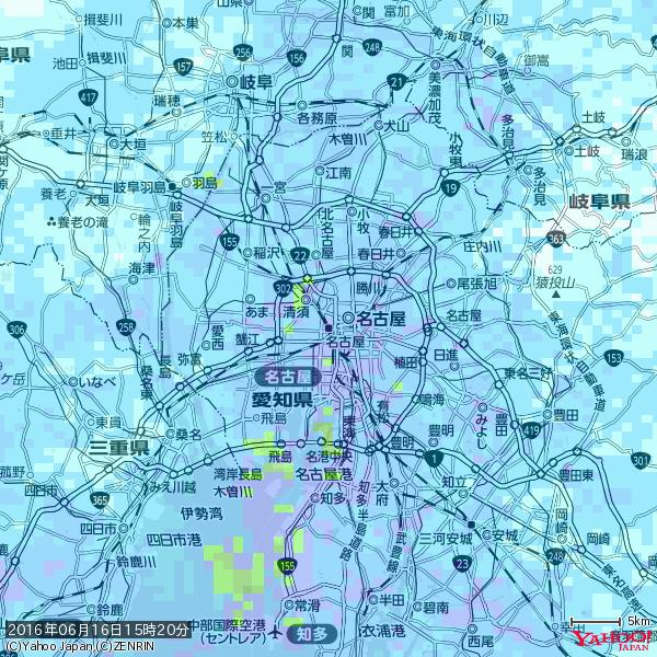 名古屋の天気(雨) 降水強度: 8.75(mm/h) 2016年06月16日 15時20分の雨雲 #雨雲bot #bot 名古屋の天気(雨) 降水強度: 8.75(mm/h) 2016年06月16日 15時20分の雨雲 #雨雲bot #bot
