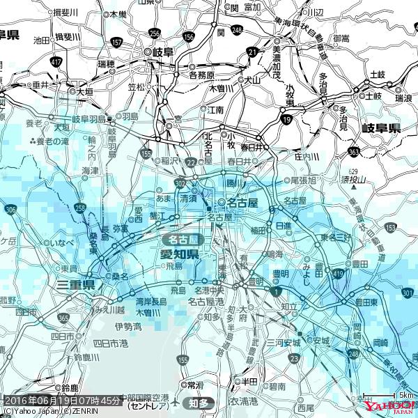 名古屋の天気(雨) 降水強度: 2.88(mm/h) 2016年06月19日 07時45分の雨雲 #雨雲bot #bot 名古屋の天気(雨) 降水強度: 2.88(mm/h) 2016年06月19日 07時45分の雨雲 #雨雲bot #bot