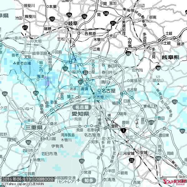 名古屋の天気(雨) 降水強度: 1.55(mm/h) 2016年06月19日 08時00分の雨雲 #雨雲bot #bot 名古屋の天気(雨) 降水強度: 1.55(mm/h) 2016年06月19日 08時00分の雨雲 #雨雲bot #bot