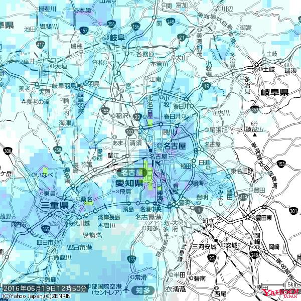 名古屋の天気(雨) 降水強度: 4.88(mm/h) 2016年06月19日 12時50分の雨雲 #雨雲bot #bot 名古屋の天気(雨) 降水強度: 4.88(mm/h) 2016年06月19日 12時50分の雨雲 #雨雲bot #bot