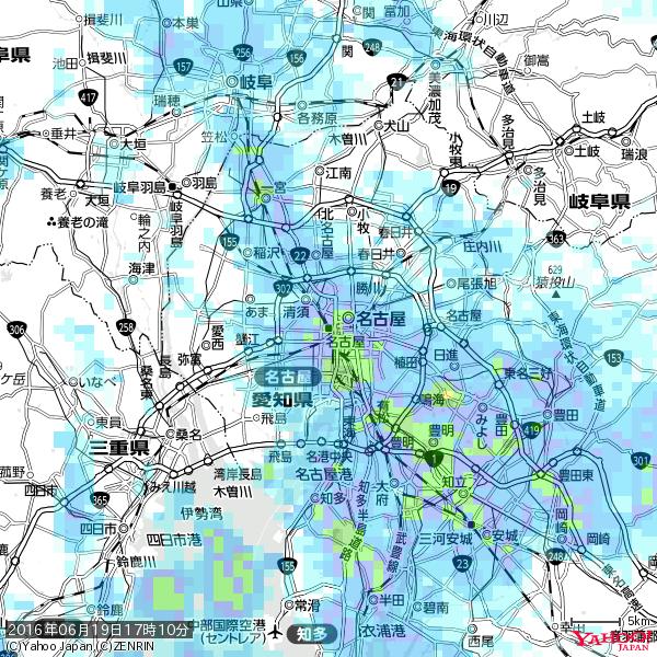 名古屋の天気(雨): やや強い雨 降水強度: 12.50(mm/h) 2016年06月19日 17時10分の雨雲 #雨雲bot #bot 名古屋の天気(雨): やや強い雨 降水強度: 12.50(mm/h) 2016年06月19日 17時10分の雨雲 #雨雲bot #bot