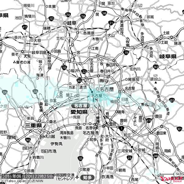 名古屋の天気(雨) 降水強度: 1.35(mm/h) 2016年06月20日 22時25分の雨雲 #雨雲bot #bot 名古屋の天気(雨) 降水強度: 1.35(mm/h) 2016年06月20日 22時25分の雨雲 #雨雲bot #bot