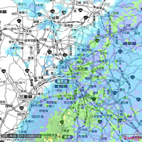 名古屋の天気(雨): 強い雨 降水強度: 22.50(mm/h) 2016年06月21日 08時05分の雨雲 #豪雨bot #雨雲bot #bot 名古屋の天気(雨): 強い雨 降水強度: 22.50(mm/h) 2016年06月21日 08時05分の雨雲 #豪雨bot #雨雲bot #bot