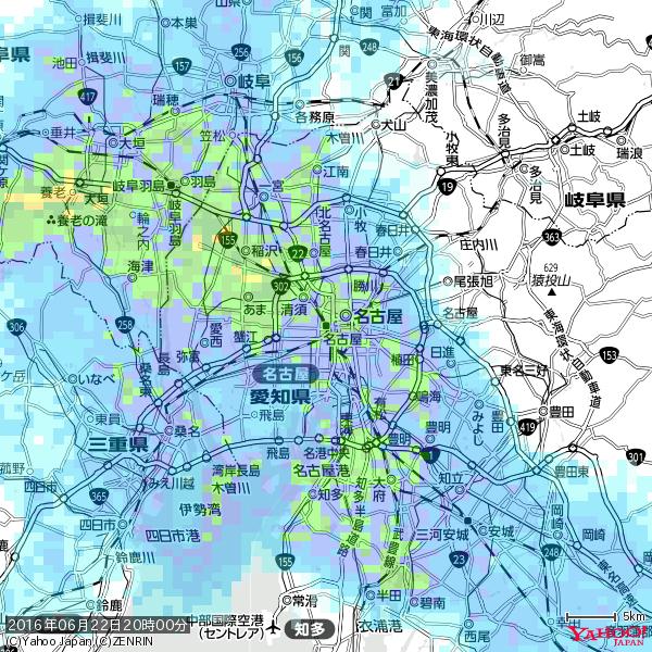 名古屋の天気(雨): やや強い雨 降水強度: 15.50(mm/h) 2016年06月22日 20時00分の雨雲 #雨雲bot #bot 名古屋の天気(雨): やや強い雨 降水強度: 15.50(mm/h) 2016年06月22日 20時00分の雨雲 #雨雲bot #bot