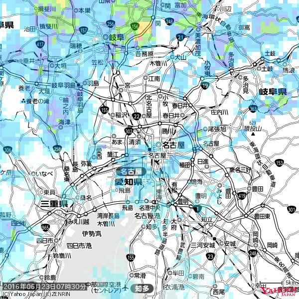 名古屋の天気(雨) 降水強度: 6.25(mm/h) 2016年06月23日 07時30分の雨雲 #雨雲bot #bot 名古屋の天気(雨) 降水強度: 6.25(mm/h) 2016年06月23日 07時30分の雨雲 #雨雲bot #bot