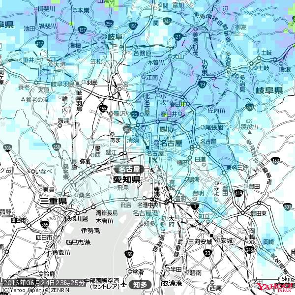 名古屋の天気(雨) 降水強度: 3.38(mm/h) 2016年06月24日 23時25分の雨雲 #雨雲bot #bot 名古屋の天気(雨) 降水強度: 3.38(mm/h) 2016年06月24日 23時25分の雨雲 #雨雲bot #bot