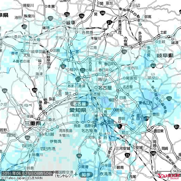 名古屋の天気(雨) 降水強度: 1.15(mm/h) 2016年06月25日 08時50分の雨雲 #雨雲bot #bot 名古屋の天気(雨) 降水強度: 1.15(mm/h) 2016年06月25日 08時50分の雨雲 #雨雲bot #bot