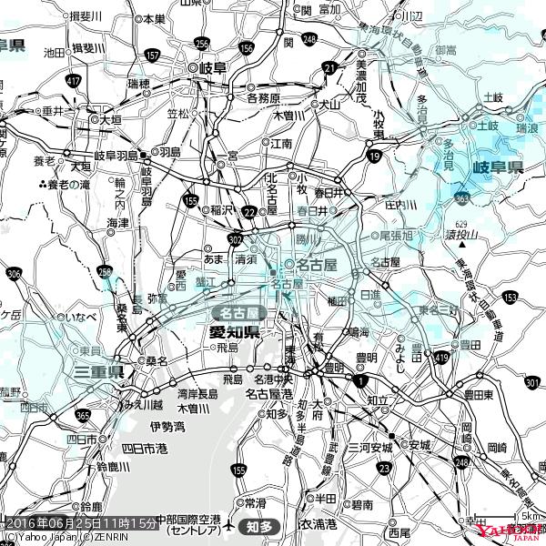 名古屋の天気(雨) 降水強度: 0.75(mm/h) 2016年06月25日 11時15分の雨雲 #雨雲bot #bot 名古屋の天気(雨) 降水強度: 0.75(mm/h) 2016年06月25日 11時15分の雨雲 #雨雲bot #bot