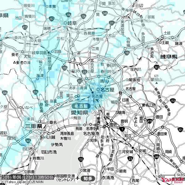 名古屋の天気(雨) 降水強度: 2.13(mm/h) 2016年06月25日 13時50分の雨雲 #雨雲bot #bot 名古屋の天気(雨) 降水強度: 2.13(mm/h) 2016年06月25日 13時50分の雨雲 #雨雲bot #bot