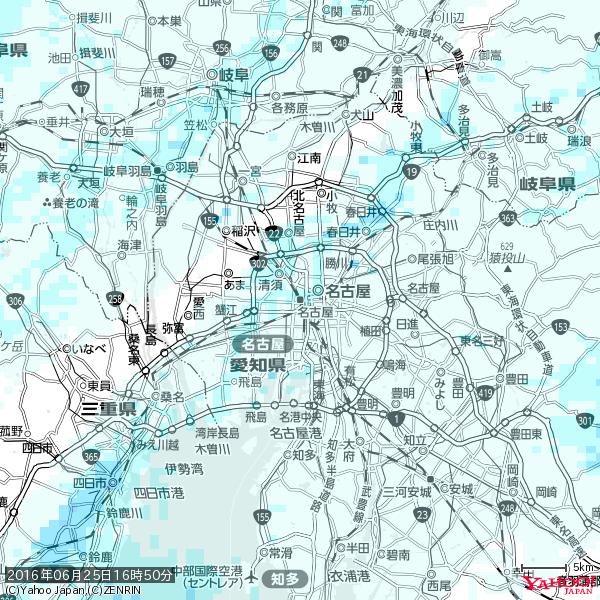 名古屋の天気(雨) 降水強度: 0.95(mm/h) 2016年06月25日 16時50分の雨雲 #雨雲bot #bot 名古屋の天気(雨) 降水強度: 0.95(mm/h) 2016年06月25日 16時50分の雨雲 #雨雲bot #bot