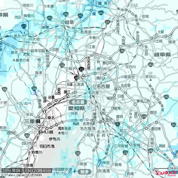 名古屋の天気(雨) 降水強度: 1.25(mm/h) 2016年06月25日 20時45分の雨雲 #雨雲bot #bot 名古屋の天気(雨) 降水強度: 1.25(mm/h) 2016年06月25日 20時45分の雨雲 #雨雲bot #bot