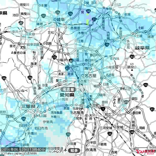 名古屋の天気(雨) 降水強度: 2.13(mm/h) 2016年06月29日 13時40分の雨雲 #雨雲bot #bot 名古屋の天気(雨) 降水強度: 2.13(mm/h) 2016年06月29日 13時40分の雨雲 #雨雲bot #bot
