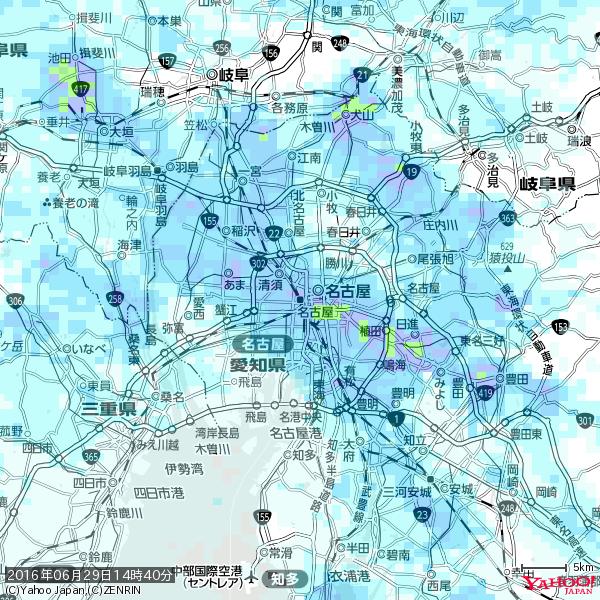 名古屋の天気(雨) 降水強度: 7.75(mm/h) 2016年06月29日 14時40分の雨雲 #雨雲bot #bot 名古屋の天気(雨) 降水強度: 7.75(mm/h) 2016年06月29日 14時40分の雨雲 #雨雲bot #bot