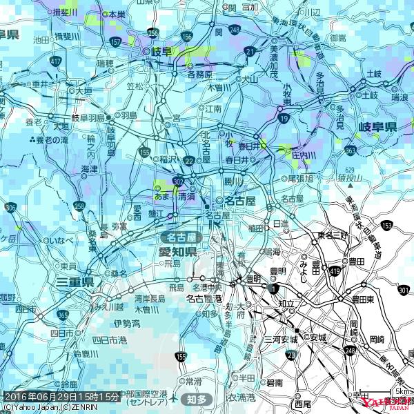 名古屋の天気(雨) 降水強度: 3.88(mm/h) 2016年06月29日 15時15分の雨雲 #雨雲bot #bot 名古屋の天気(雨) 降水強度: 3.88(mm/h) 2016年06月29日 15時15分の雨雲 #雨雲bot #bot