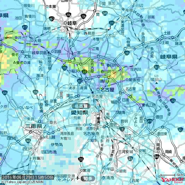 名古屋の天気(雨) 降水強度: 5.25(mm/h) 2016年06月29日 15時50分の雨雲 #雨雲bot #bot 名古屋の天気(雨) 降水強度: 5.25(mm/h) 2016年06月29日 15時50分の雨雲 #雨雲bot #bot