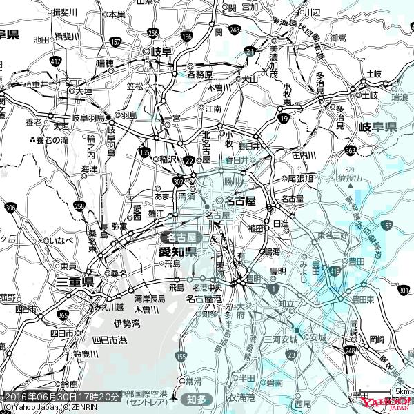名古屋の天気(雨) 降水強度: 0.25(mm/h) 2016年06月30日 17時20分の雨雲 #雨雲bot #bot 名古屋の天気(雨) 降水強度: 0.25(mm/h) 2016年06月30日 17時20分の雨雲 #雨雲bot #bot