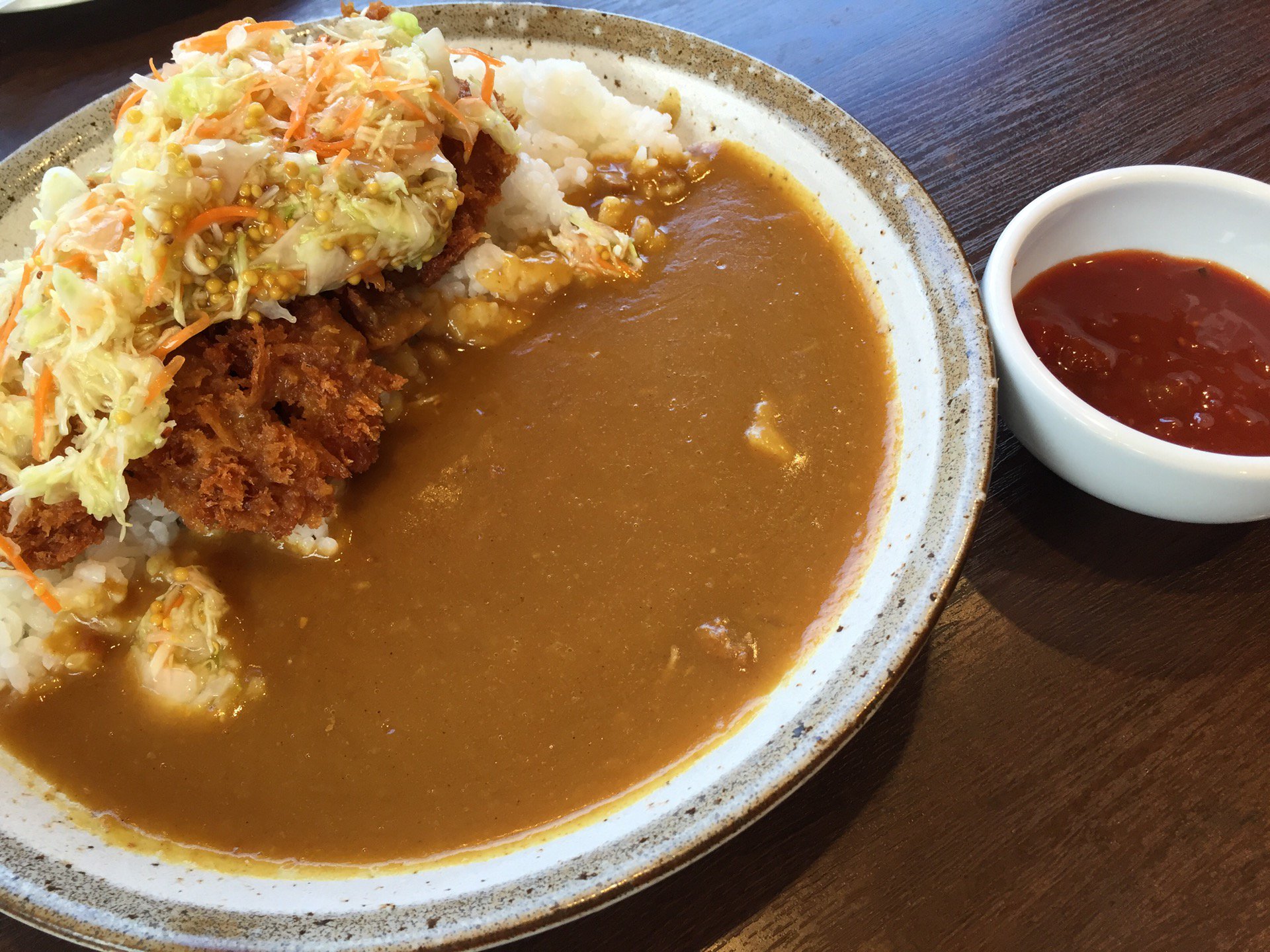 手仕込みチキン勝つカレー サワーマスタードキャベツ。ハバネロトマトソース。 (@ CoCo壱番屋 春日井町屋店 in 春日井市, 愛知県) 手仕込みチキン勝つカレー サワーマスタードキャベツ。ハバネロトマトソース。 (@ CoCo壱番屋 春日井町屋店 in 春日井市, 愛知県)