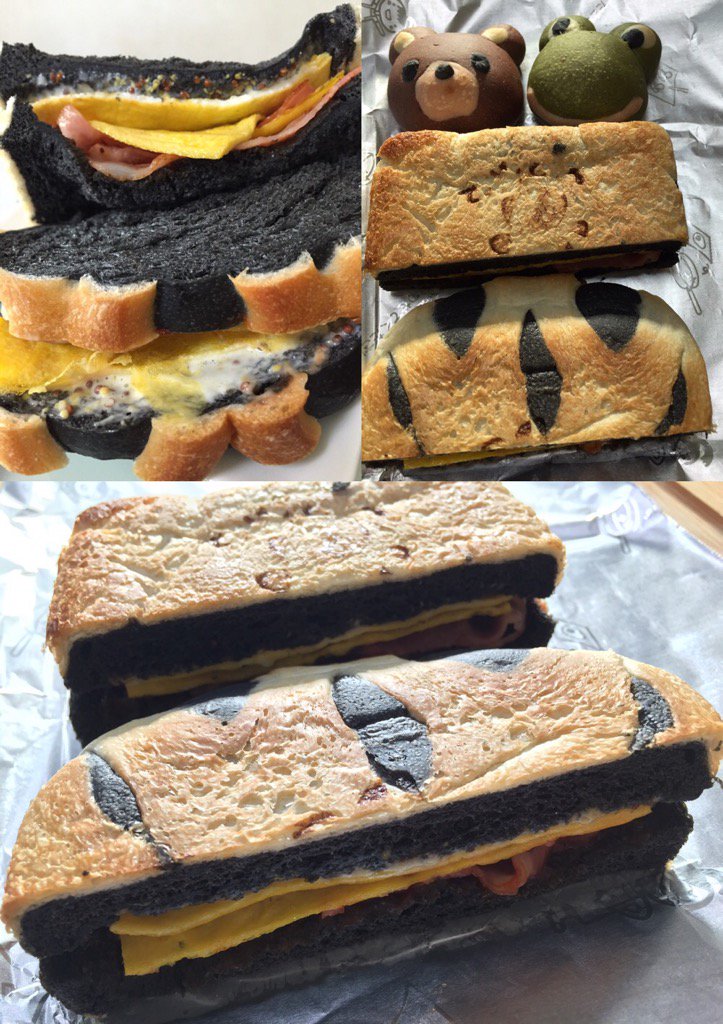 いっぽいっぽで買った竹炭パウダー入りのいっぽパンでサンドイッチ (゚д゚)ウマー いっぽいっぽで買った竹炭パウダー入りのいっぽパンでサンドイッチ (゚д゚)ウマー
