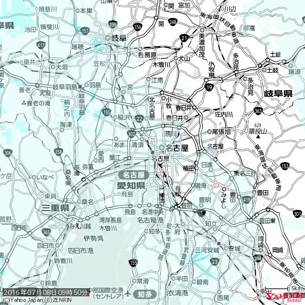 名古屋の天気(雨) 降水強度: 0.45(mm/h) 2016年07月08日 09時50分の雨雲 #雨雲bot #bot 名古屋の天気(雨) 降水強度: 0.45(mm/h) 2016年07月08日 09時50分の雨雲 #雨雲bot #bot