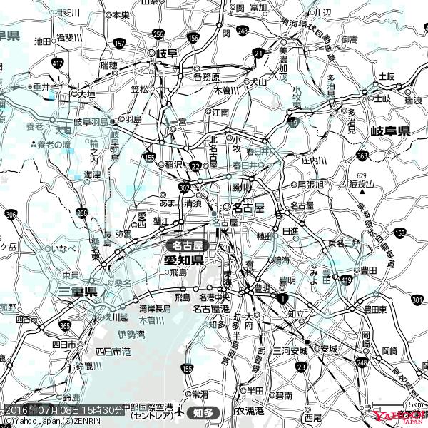 名古屋の天気(雨) 降水強度: 0.55(mm/h) 2016年07月08日 15時30分の雨雲 #雨雲bot #bot 名古屋の天気(雨) 降水強度: 0.55(mm/h) 2016年07月08日 15時30分の雨雲 #雨雲bot #bot