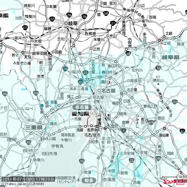 名古屋の天気(雨) 降水強度: 0.75(mm/h) 2016年07月08日 17時25分の雨雲 #雨雲bot #bot 名古屋の天気(雨) 降水強度: 0.75(mm/h) 2016年07月08日 17時25分の雨雲 #雨雲bot #bot